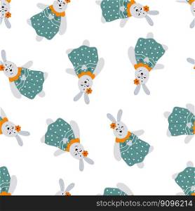 Easter bunny seamless pattern background. holiday spring animals pattern animals. Easter bunny seamless pattern holiday animals background