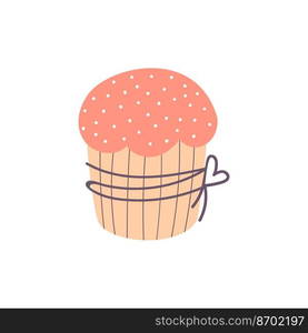  Easter cake isolated on white background. Vector illustration in doodle style..  Easter cake isolated on white background