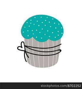  Easter cake isolated on white background. Vector illustration in doodle style..  Easter cake isolated on white background. Vector illustration in doodle style