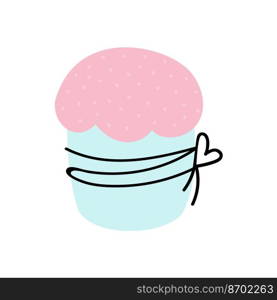  Easter cake isolated on white background. Vector illustration in doodle style..  Easter cake isolated on white background. Vector illustration in doodle style