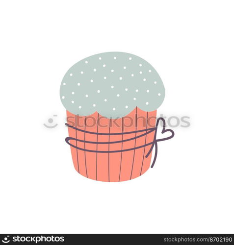  Easter cake isolated on white background. Vector illustration in doodle style..  Easter cake. Vector illustration in doodle style