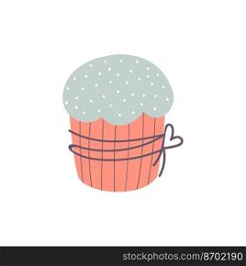  Easter cake isolated on white background. Vector illustration in doodle style..  Easter cake. Vector illustration in doodle style