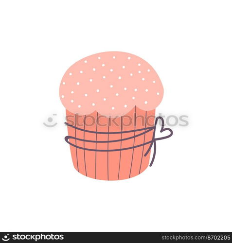  Easter cake isolated on white background. Vector illustration in doodle style..  Easter cake .Vector illustration in doodle style