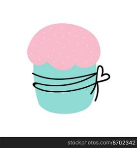  Easter cake isolated on white background. Vector illustration in doodle style..  Easter cake.Vector illustration in doodle style