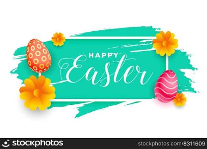 easter card design with eggs and flowers