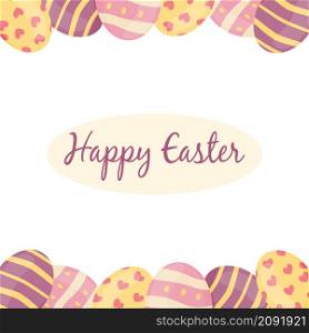 Easter card Easter eggs on a white background cartoon style Vector illustration Design for banner poster postcard packaging. Easter card Easter eggs on a white background Cartoon style Vektor Illustration