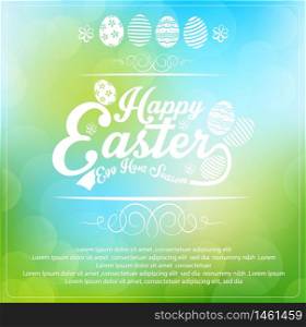 Easter card on green background.Vector