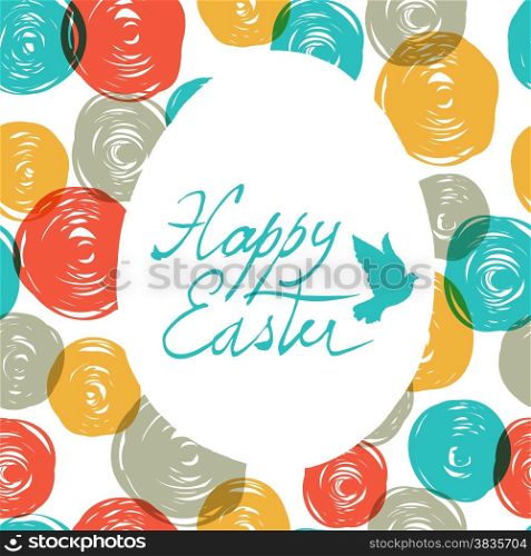 Easter Card with Colorful Pattern (balls doodles)