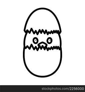 Easter Chicken In Egg Icon. Bold outline design with editable stroke width. Vector Illustration.