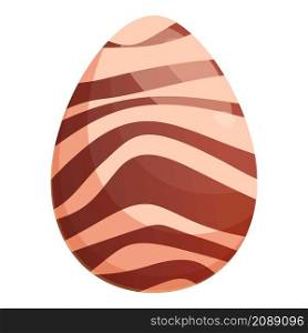 Easter chocolate egg icon cartoon vector. Dark candy. Bite caramel. Easter chocolate egg icon cartoon vector. Dark candy