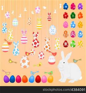 Easter collection. Collection on an easter theme. A vector illustration