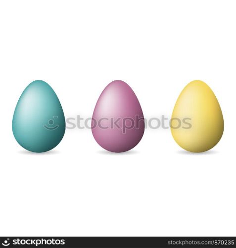Easter colored eggs set, vector illustration for Happy Easter Day