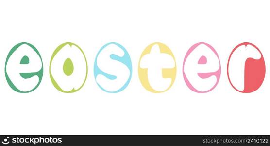 Easter colorful eggs with text, vector colorful eggs symbol of new life happy Easter