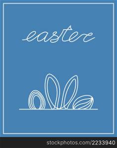 Easter day design. Continuous One Line Easter. Vector illustration for poster, card, banner and other.