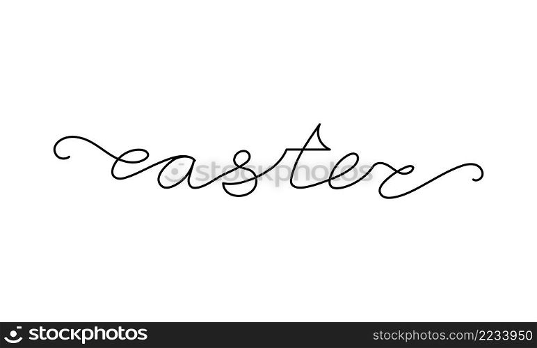 Easter day design. Continuous One Line Easter. Vector illustration for poster, card, banner and other.