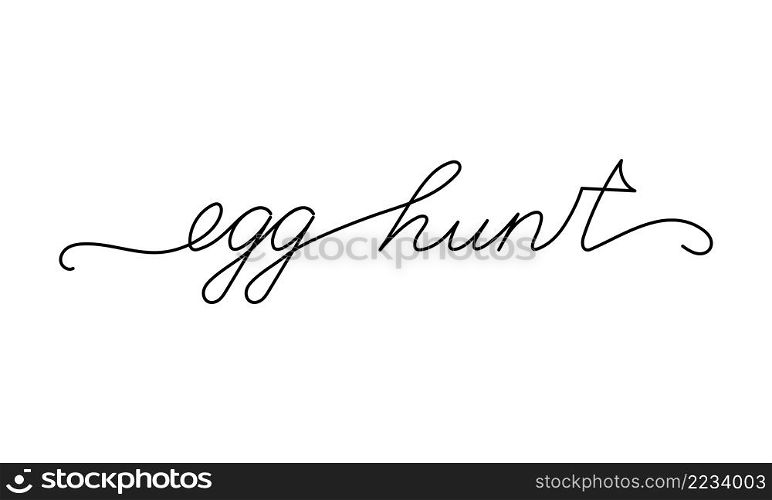 Easter day design. Continuous One Line Egg hunt. Vector illustration for poster, card, banner and other.