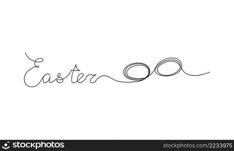 Easter day design. Continuous One Line. Vector illustration for poster, card, banner and other.