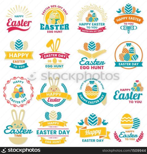 Easter Day Vector Logo for banner, poster, flyer