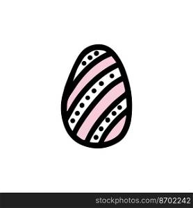  Easter decorated egg. Hand-drawn vector illustration in the doodle style. Egg a sketch. Design for Easter.  Easter decorated egg. doodle style