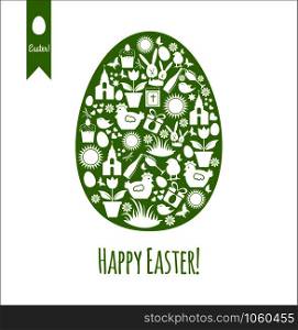 Easter egg card.. Vector stock illustration