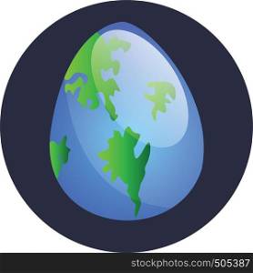 Easter egg decorated like Earth illustration web vector on a white background