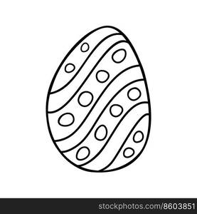 Easter egg doodle illustration isolated on a white background.. Easter egg doodle illustration isolated on white background.