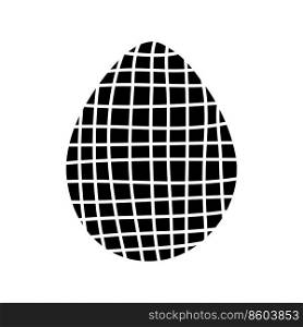 Easter egg doodle illustration isolated on a white background.. Easter egg doodle illustration isolated on white background.