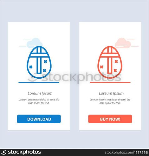 Easter Egg, Egg, Holiday, Holidays Blue and Red Download and Buy Now web Widget Card Template