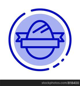 Easter Egg, Egg, Holiday, Holidays Blue Dotted Line Line Icon