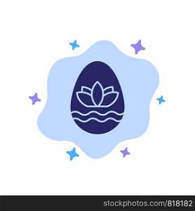 Easter Egg, Egg, Holiday, Holidays Blue Icon on Abstract Cloud Background