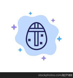 Easter Egg, Egg, Holiday, Holidays Blue Icon on Abstract Cloud Background