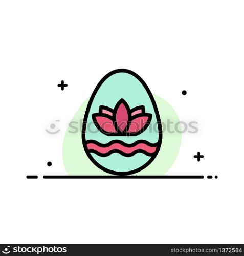 Easter Egg, Egg, Holiday, Holidays Business Flat Line Filled Icon Vector Banner Template