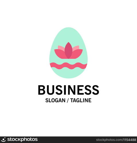 Easter Egg, Egg, Holiday, Holidays Business Logo Template. Flat Color
