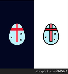 Easter Egg, Egg, Holiday, Holidays Icons. Flat and Line Filled Icon Set Vector Blue Background