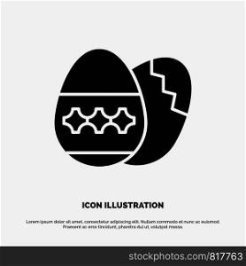 Easter Egg, Egg, Holiday, Holidays solid Glyph Icon vector