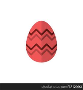 Easter egg. Flat color icon. Isolated celebration vector illustration