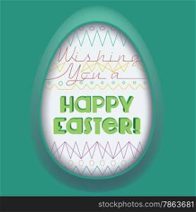 Easter Egg Greeting Card. Vector Gradient Meshes are used to recreate a tridimensional effect.