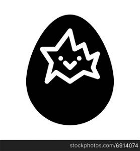 easter egg hatch, icon on isolated background