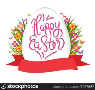 Easter egg hunt poster with label