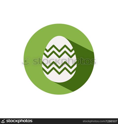 Easter egg. Icon on a green circle. Spring glyph vector illustration