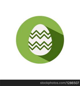 Easter egg. Icon on a green circle. Spring glyph vector illustration