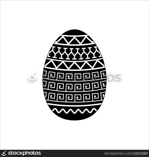 Easter Egg Icon, Paschal Egg Icon, Decorated Easter Gift Vector Art Illustration