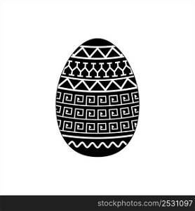 Easter Egg Icon, Paschal Egg Icon, Decorated Easter Gift Vector Art Illustration