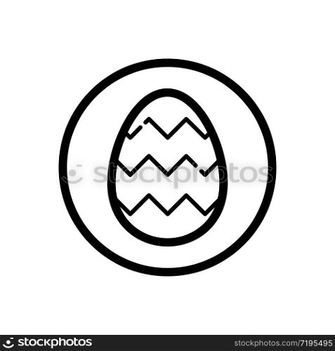 Easter egg. Outline icon in a circle. Isolated celebration vector illustration