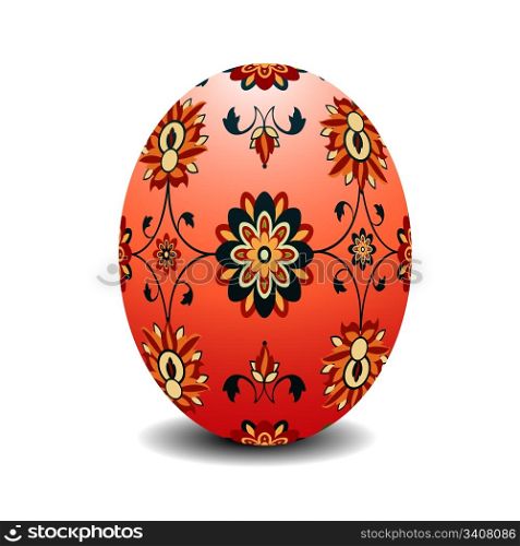 Easter egg painted with floral motif
