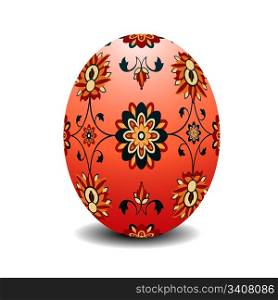 Easter egg painted with floral motif