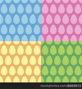Easter egg seamless pattern and background set vector image