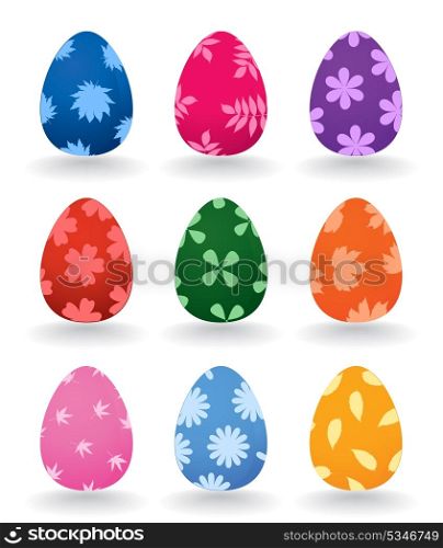 Easter egg. Set of Easter eggs of different colour. A vector illustration