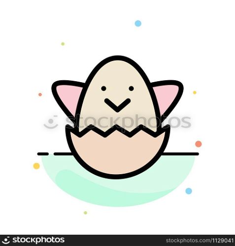 Easter, Egg, Spring Abstract Flat Color Icon Template