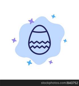 Easter, Egg, Spring Blue Icon on Abstract Cloud Background